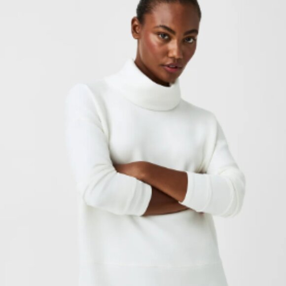 Spanx AirEssentials Turtleneck Tunic Pullover White Cloud S - Picture 2 of 3